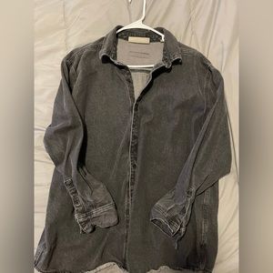 Essentials Button Down Black Denim Shirt